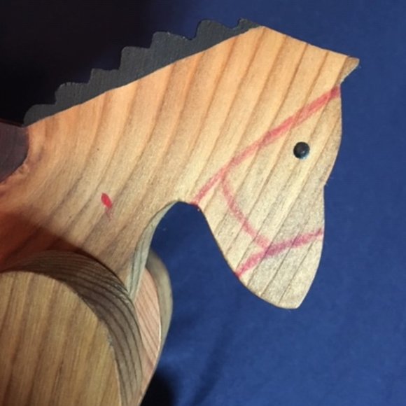 Vintage Handmade Wood Toy Rocking Horse Moveable Legs - Picture 11 of 12